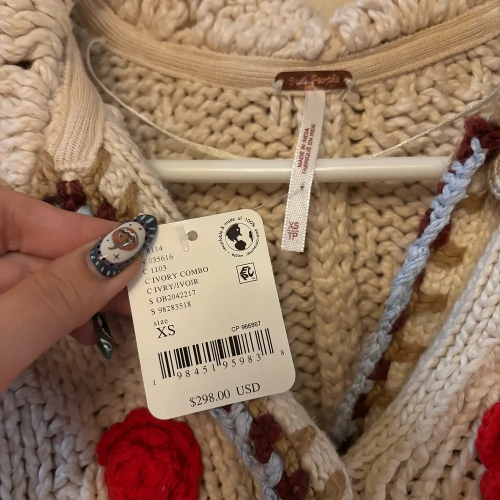 NWT Free People Rosebud Cardi Sz XS - Picture 5 of 10